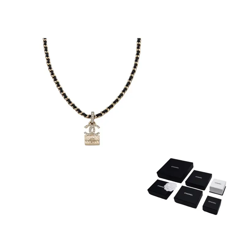 

CHANEL Двойная металлическая цепочка C для женщин gold