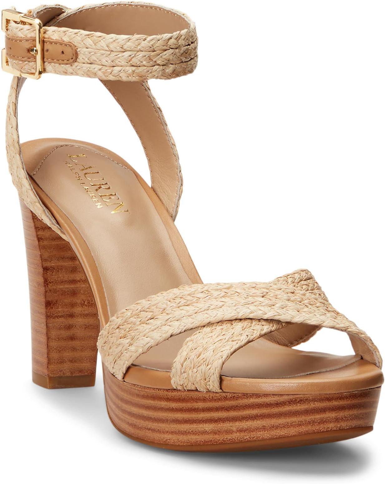 

Сандалии Sasha Raffia Platform Sandal LAUREN Ralph Lauren, коричневый