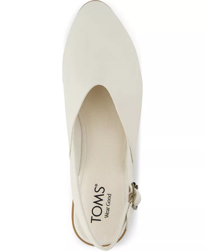 Женские балетки Jade с открытой пяткой и заостренным носком TOMS, белый — фото 4