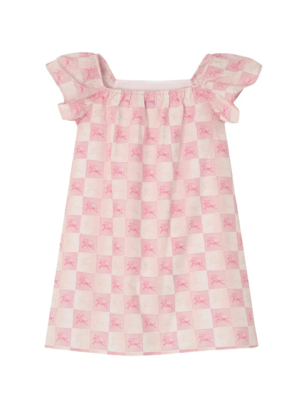 Хлопковое платье в клетку Ekd Burberry Kids, розовый