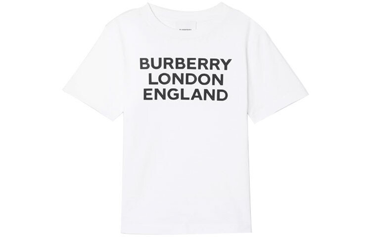 

Футболка детская Burberry с логотипом, белый / черный