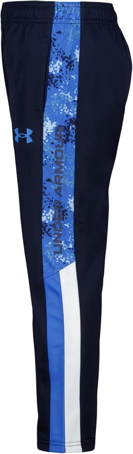 Детские спортивные штаны Under Armour Brawler Warm-up, быстросохнущие и влагоотводящие, свободного кроя, Midnight Navy Print — фото 2