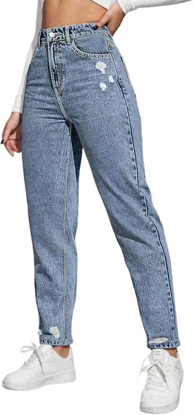 Джинсы джинсовые, высокая талия, Light, Plus Size, 3