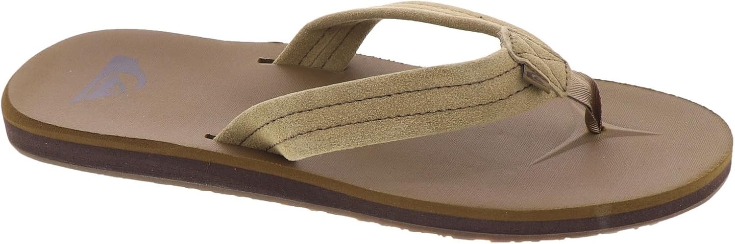 

Мужские вьетнамки Quiksilver Carver Suede, спортивные мужские сандалии с поддержкой свода, размеры 6-16, мужские шлепанцы-вьетнамки, Tan