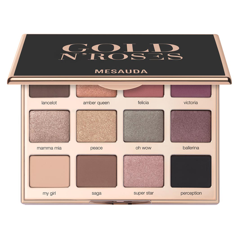 

Палитра теней для век gold n' roses eyeshadow palette Mesauda, вес 14.4 гр.