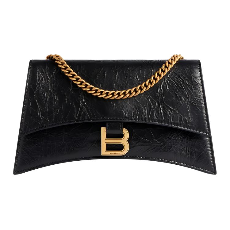 

CRUSH Тисненая Кожаная Сумка Через Плечо Женская Черная Balenciaga