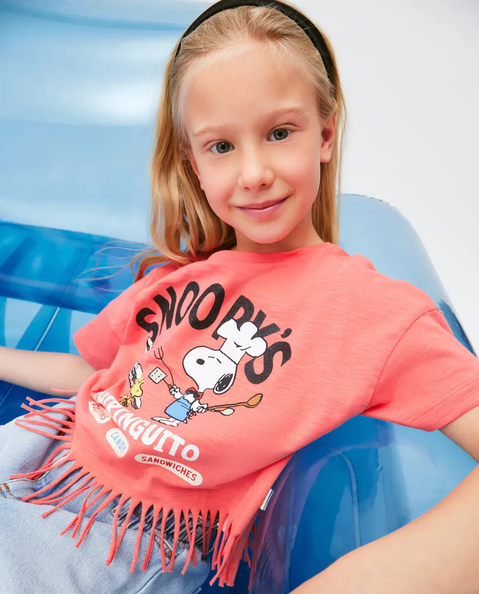 

Футболка с короткими рукавами для девочки со Снупи Kids El Corte Inglés, красный