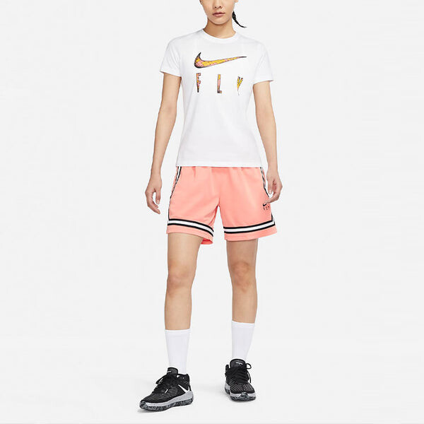 Футболка (WMNS) Nike Logo Printing Round Neck Pullover Short Sleeve White T-Shirt, белый — фото 2