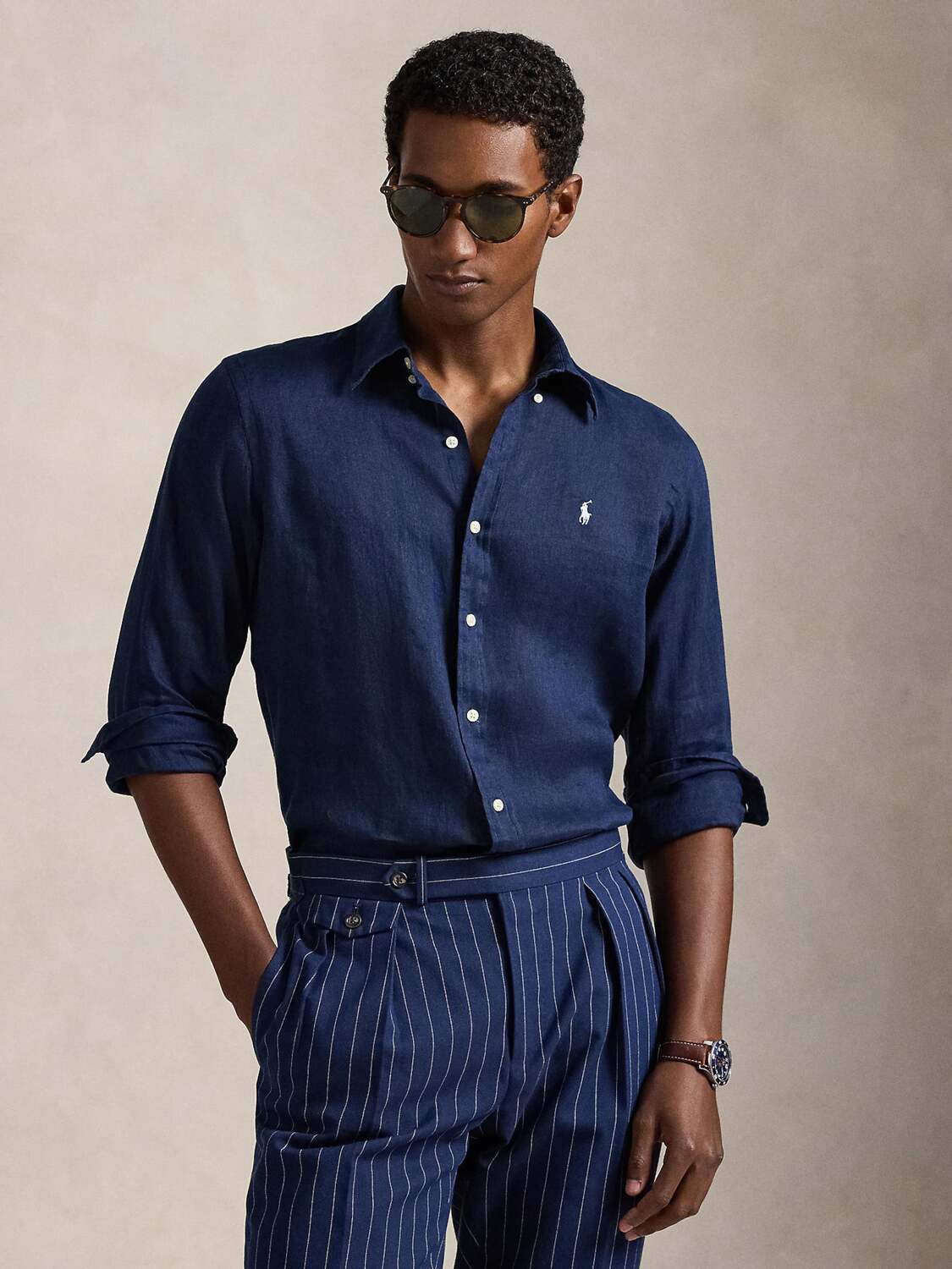 Polo Ralph Lauren Рубашка на пуговицах Regular fit в цвете Marine Blue — фото 2