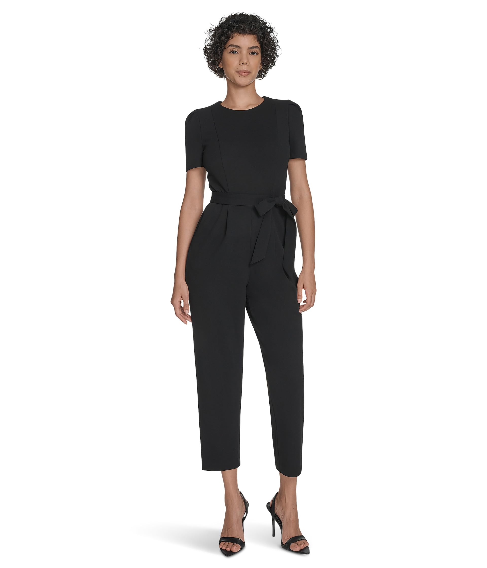 

Комбинезон Calvin Klein Short Sleeve Self Tie Jump Suit, черный