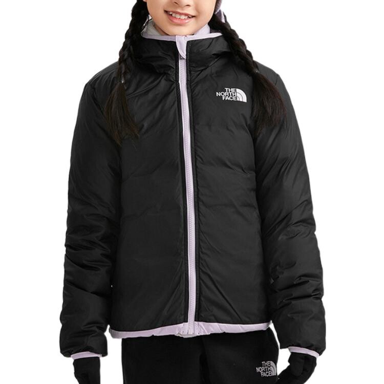 Детские пуховики/жилеты The North Face, фиолетовый — фото 4