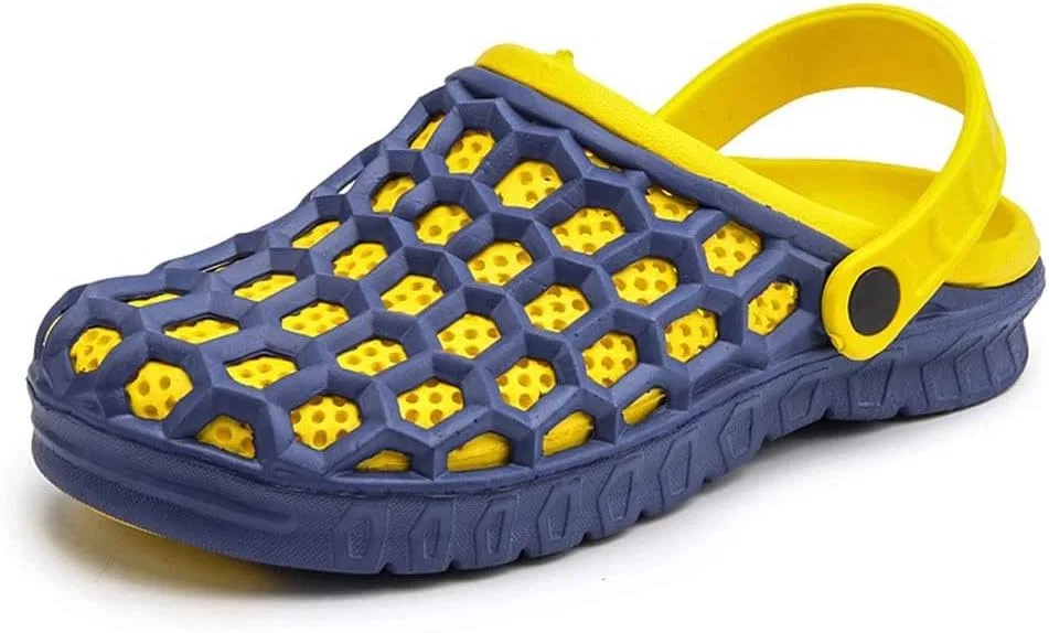 Sandalen Herren Männer Hausschuhe Sommer lässige Hausschuhe Schnelle Trocknen Clogs Strand Sandalen Gartenschuhe Müller Schuhe Nicht-Schlupf-Badezimmer Шлепанцы Blau, 11,5 Великобритания Generic, Blue