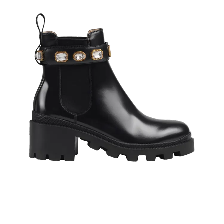 Ботинки Gucci Wmns Leather Ankle Boot Belt - Black, черный
