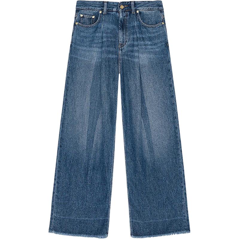 

Джинсы с аппликацией Wide leg GANNI, синий
