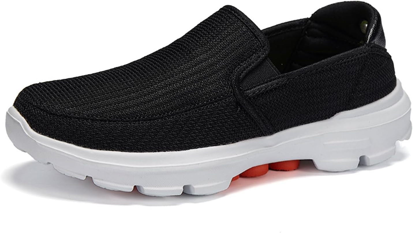 

Мужские дышащие слипоны Aceptolcom, кроссовки для ходьбы, повседневные удобные сетчатые эластичные нескользящие лоферы на платформе, спортивная обувь, черный