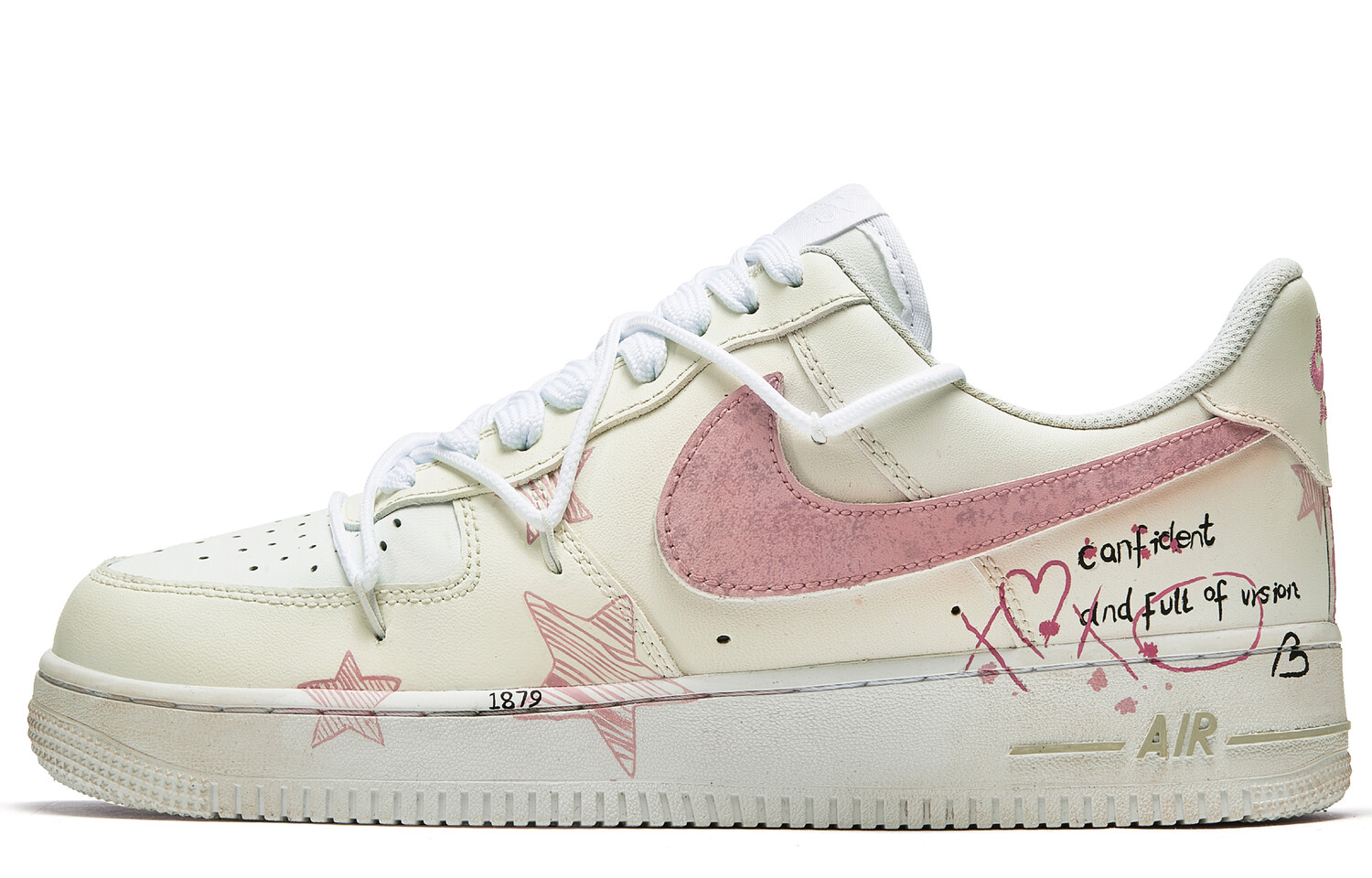 

Кроссовки Nike Air Force 1 Skateboarding Shoes Men Low-top Beige/Pink, бежевый