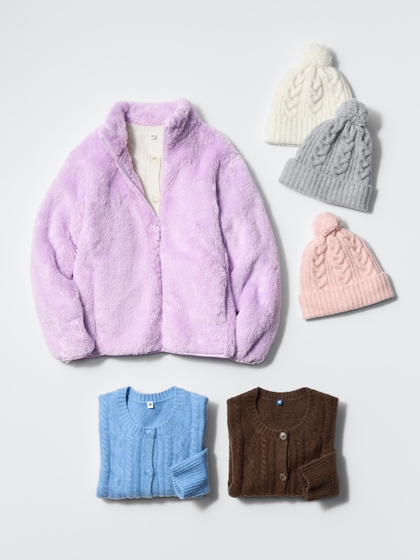 Пушистая флисовая куртка на молнии Uniqlo, 62 blue — фото 4