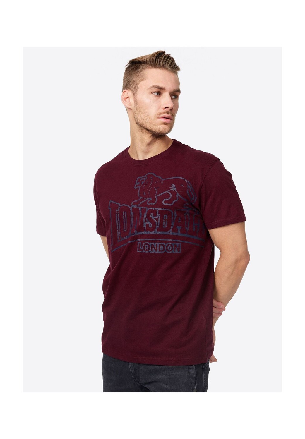 

Мужская футболка обычного кроя LANGSETT LONSDALE, цвет Vintage Oxblood