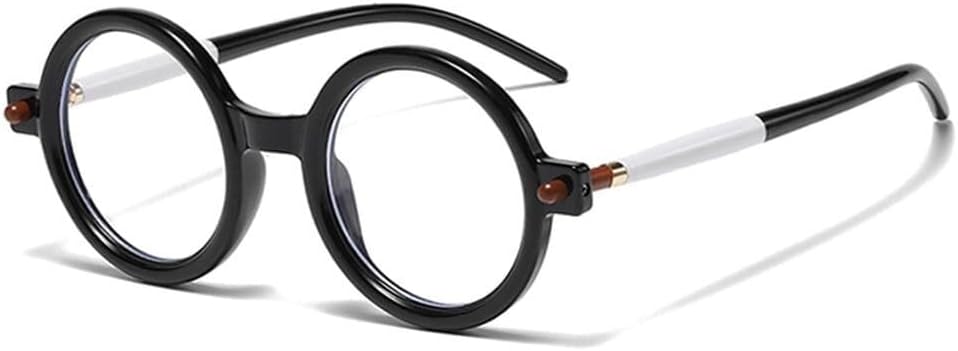 

Популярные модные круглые солнцезащитные очки для женщин в стиле ретро с двухцветными прозрачными линзами, модные солнцезащитные очки для мужчин с защитой от УФ-излучения UV400 LXLHWN, Black Clear