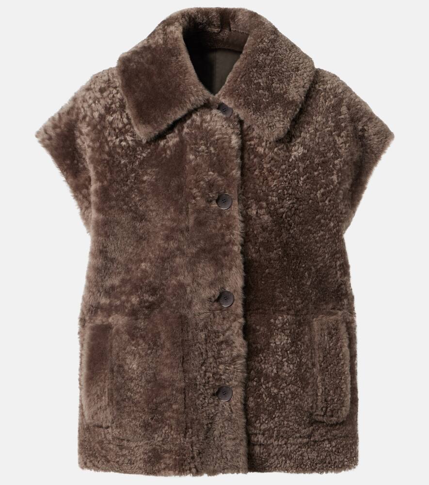 

Реверсивный жилет из овчины и кожи Joseph, Mushroom