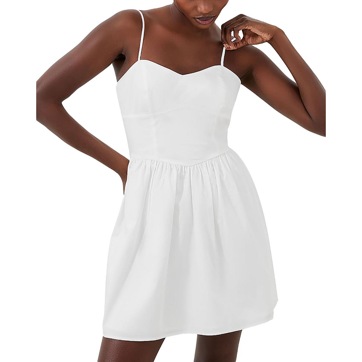 

Женское однотонное хлопковое мини-платье French Connection, цвет summer white