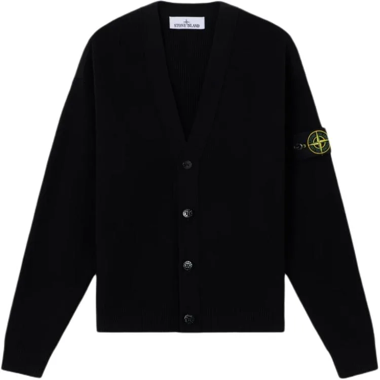 Кардиган на пуговицах с v-образным вырезом STONE ISLAND, черный