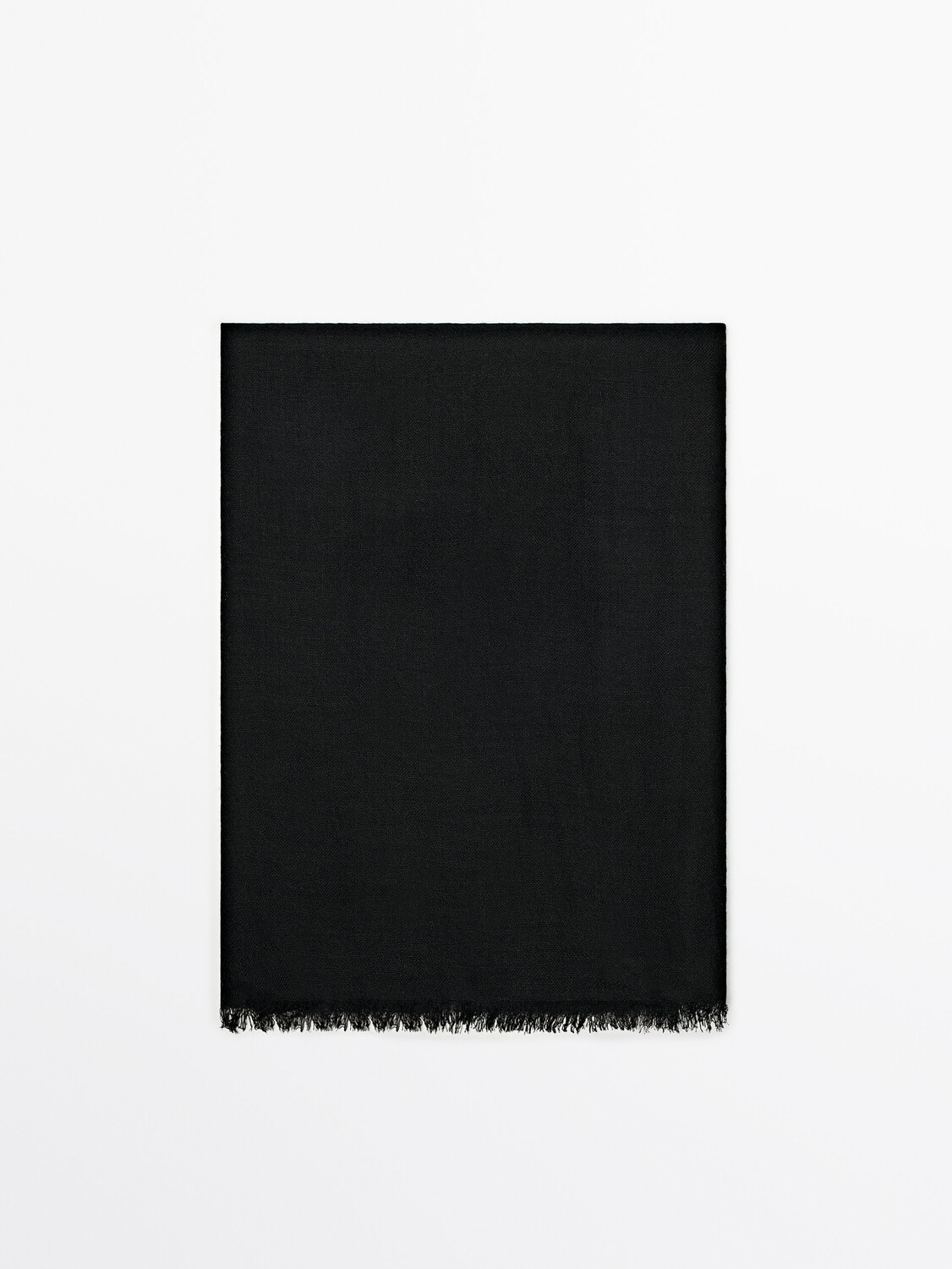 

Шарф из смесовой шерсти Massimo Dutti, черный