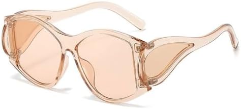 

Панк-очки 2026 года для мужчин, большие солнцезащитные очки «кошачий глаз» для женщин, солнцезащитные очки в стиле стимпанк, модные очки неправильной формы MTZJH, C6transparentbrown