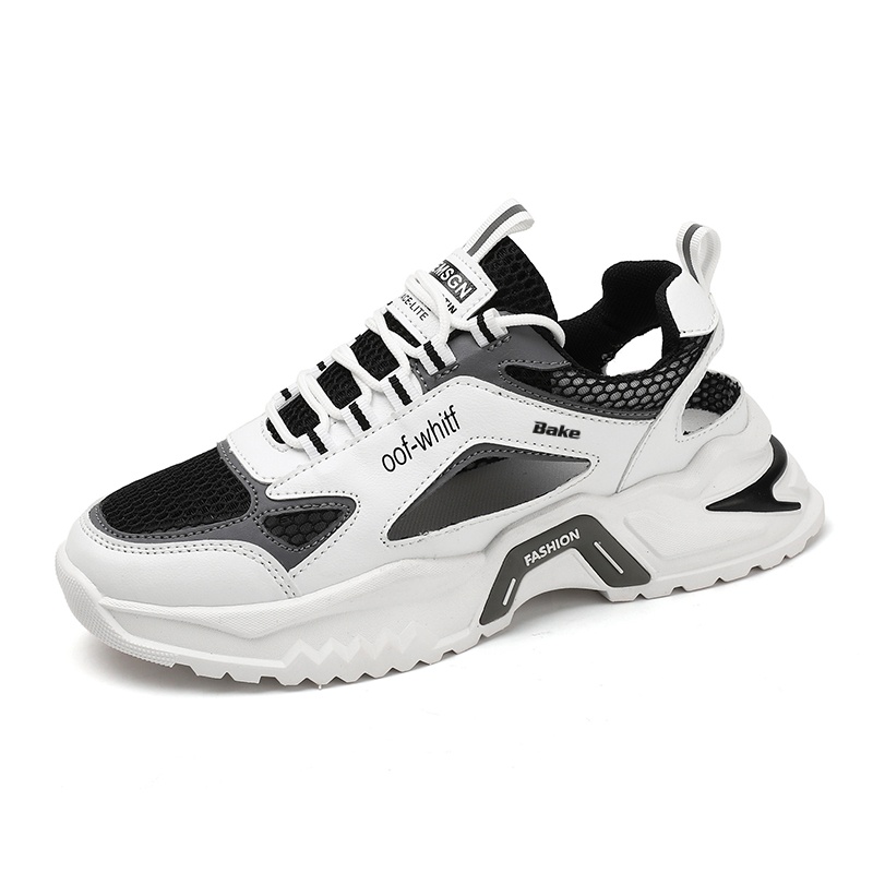 

BAKE Дышащие и износостойкие мужские низкие кеды повседневные черно-серые, цвет Black Gray