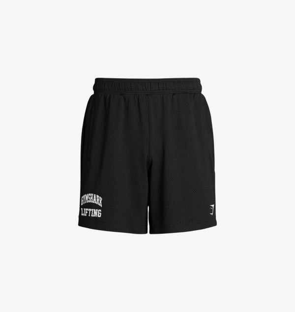 

Подтягивающие сетчатые шорты 7 дюймов из эластичной ткани Gymshark, черный