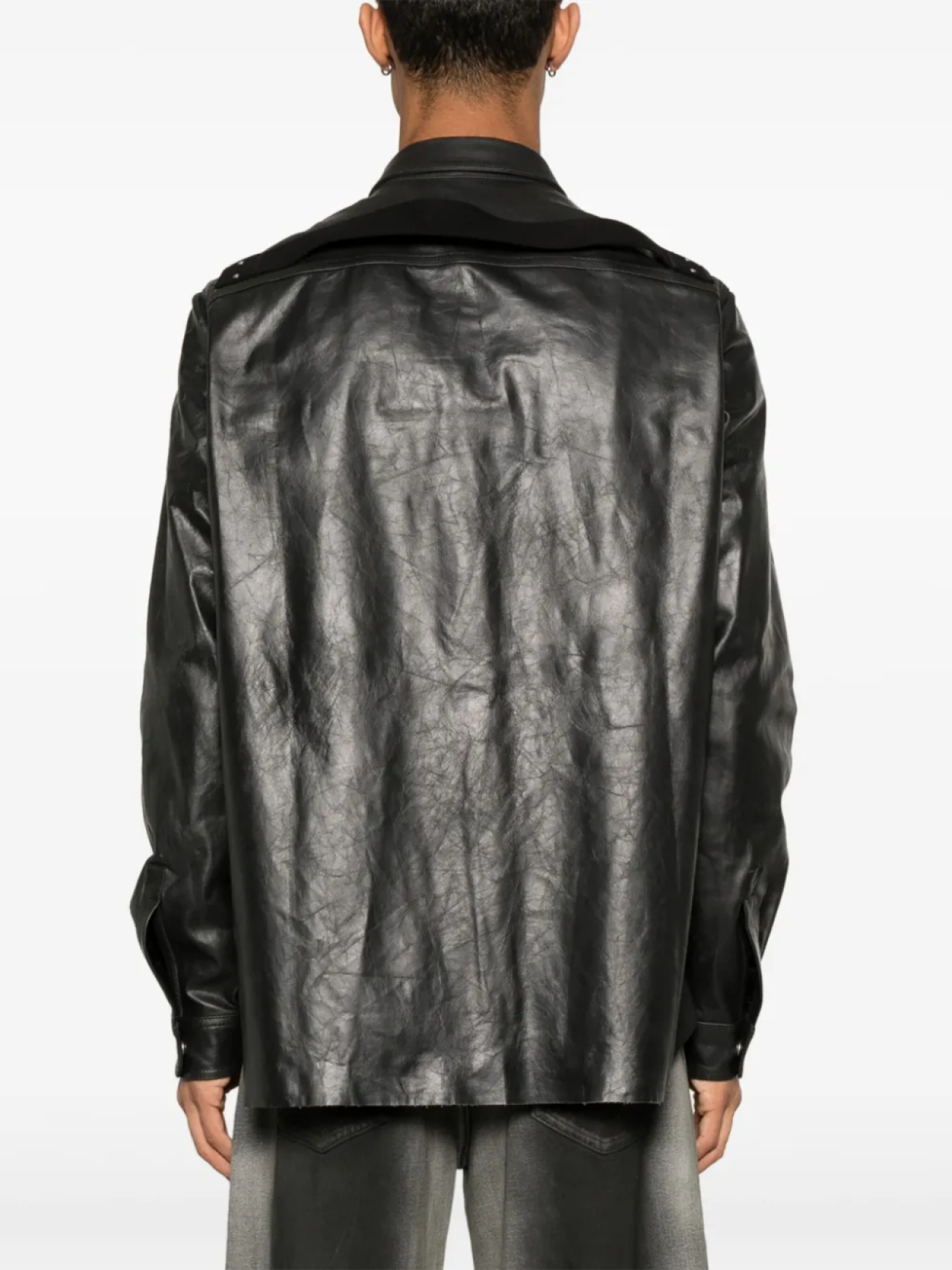 Кожаная куртка Рика Оуэнса Rick Owens, черный — фото 4