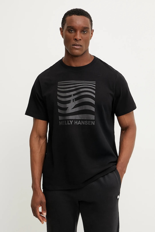 

Хлопковая футболка SHORELINE Helly Hansen, черный