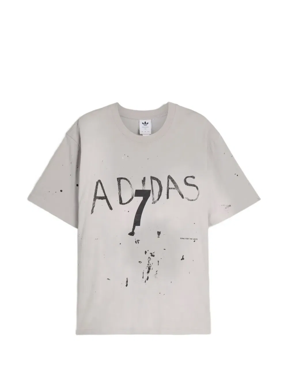 Футболка с логотипом X для немого 007, украшенная брызгами краски Adidas, серый