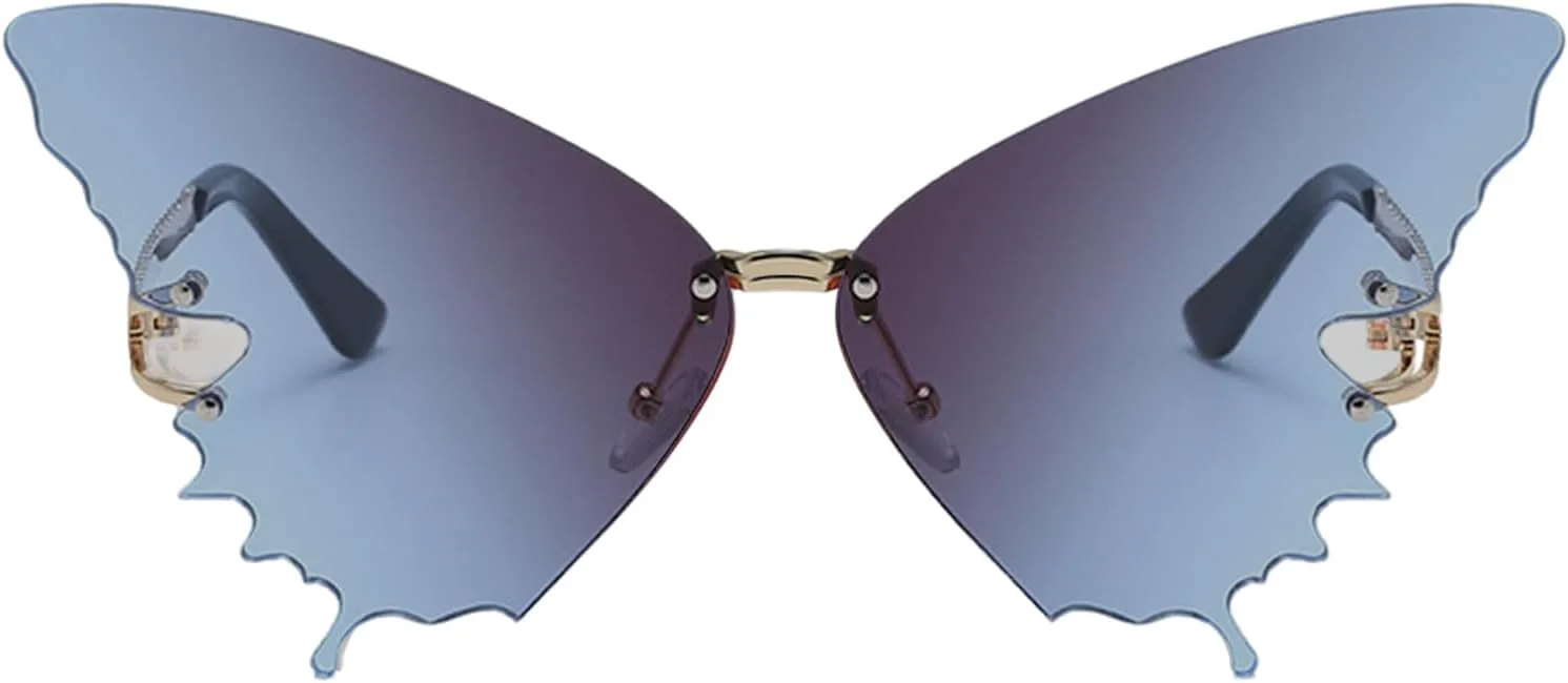 

Солнцезащитные очки Butterfly - 7,01x3,15x5,91 дюйма, безрамочные, с градиентными линзами, многофункциональные, модные, с защитой от УФ-излучения Generic, Dark Blue