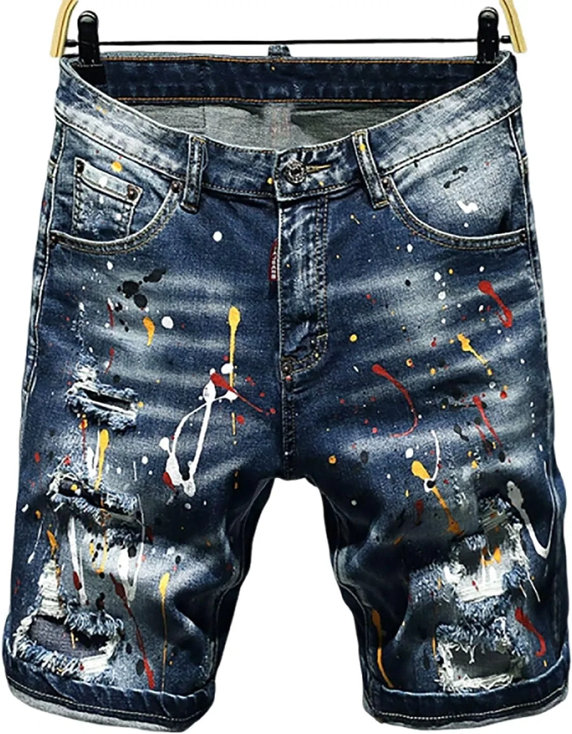 Джинсы деним, paint-splattered distressed, A