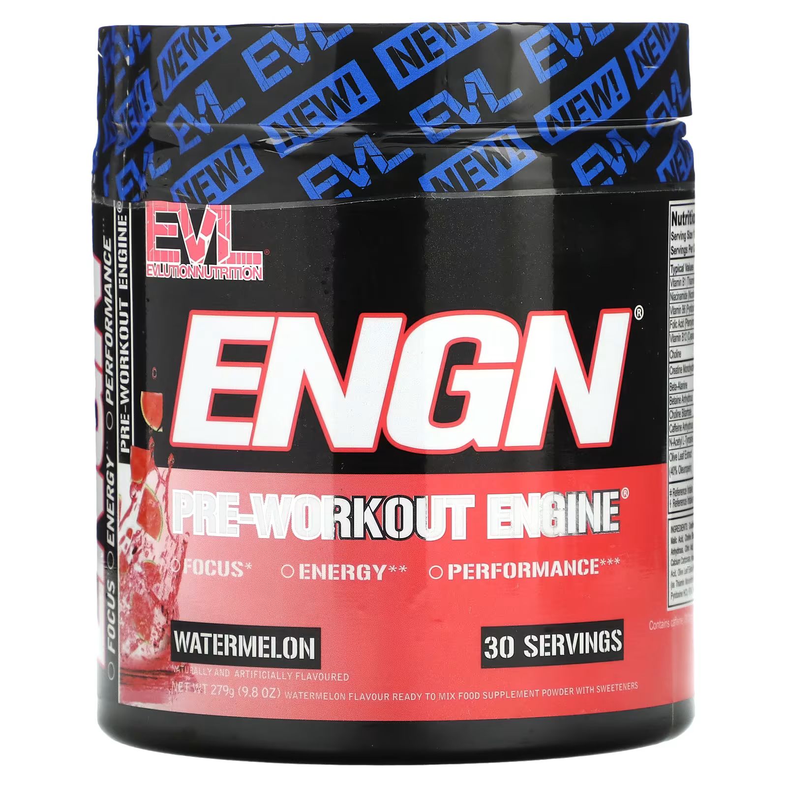 

ENGN, Предтренировочный двигатель, арбуз, 9,8 унции (279 г) Evlution Nutrition