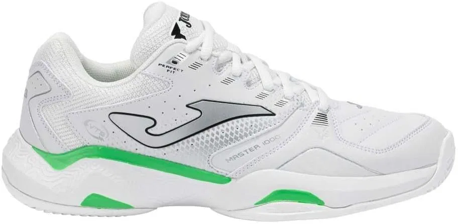 Теннисные кроссовки Joma Master 1000, белые/зеленые, верх из микрофибры с системой VTS, размер 42 EU
