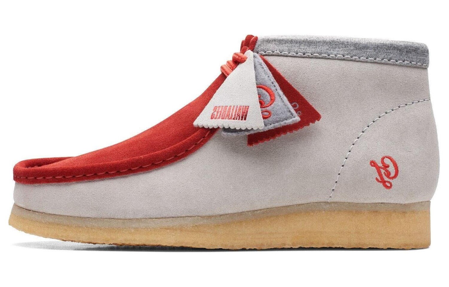 

Оригинальные ботинки Wallabee VCY красно-серые Clarks