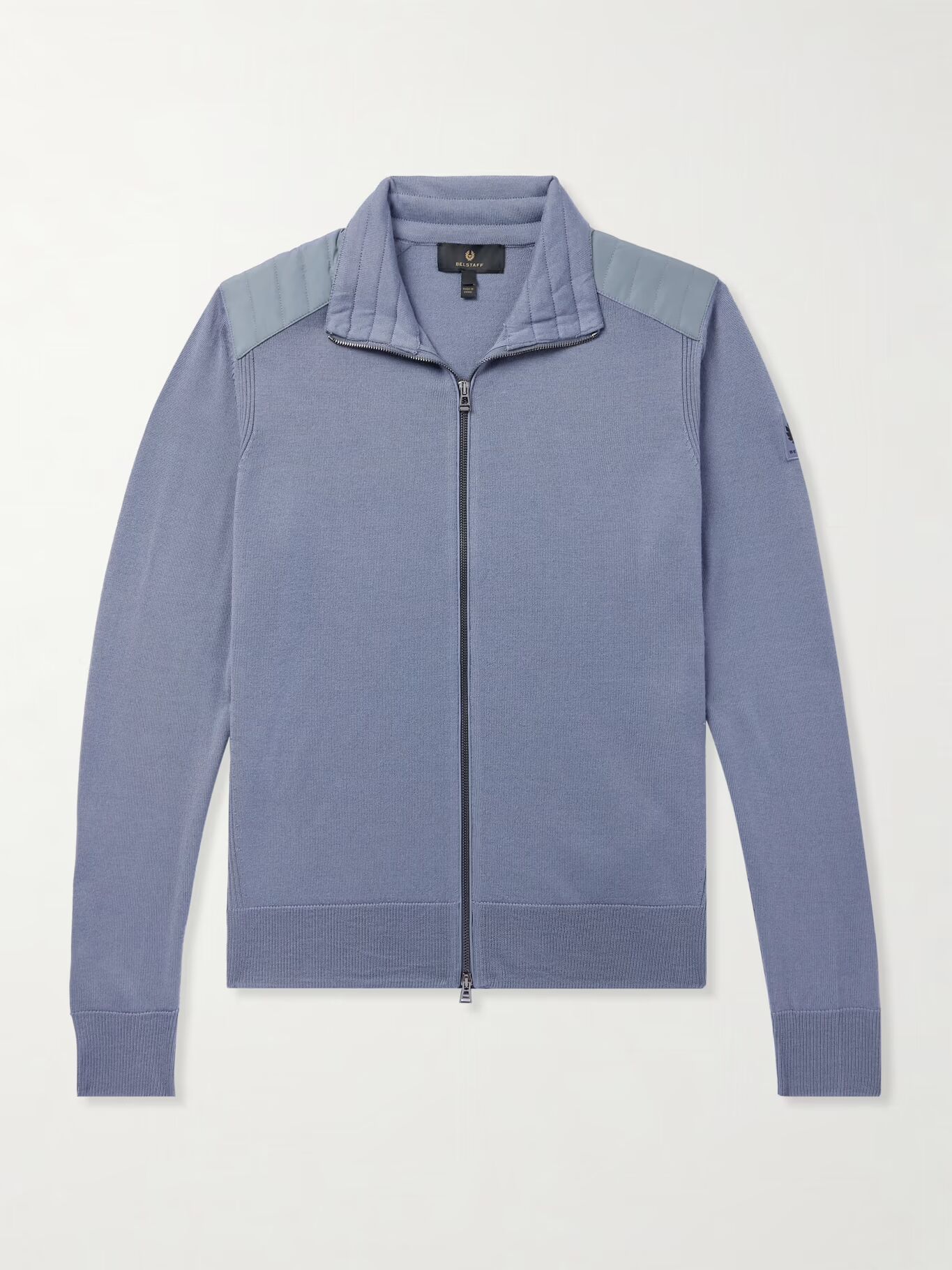 

Шерстяной кардиган Kelby Slim-Fit с отделкой-ракушкой на молнии BELSTAFF, синий