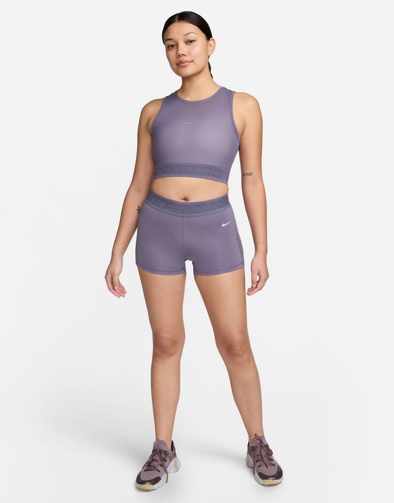 

Фиолетовые шорты из сетки Nike Pro Training Dri-Fit размером 3 дюйма Nike
