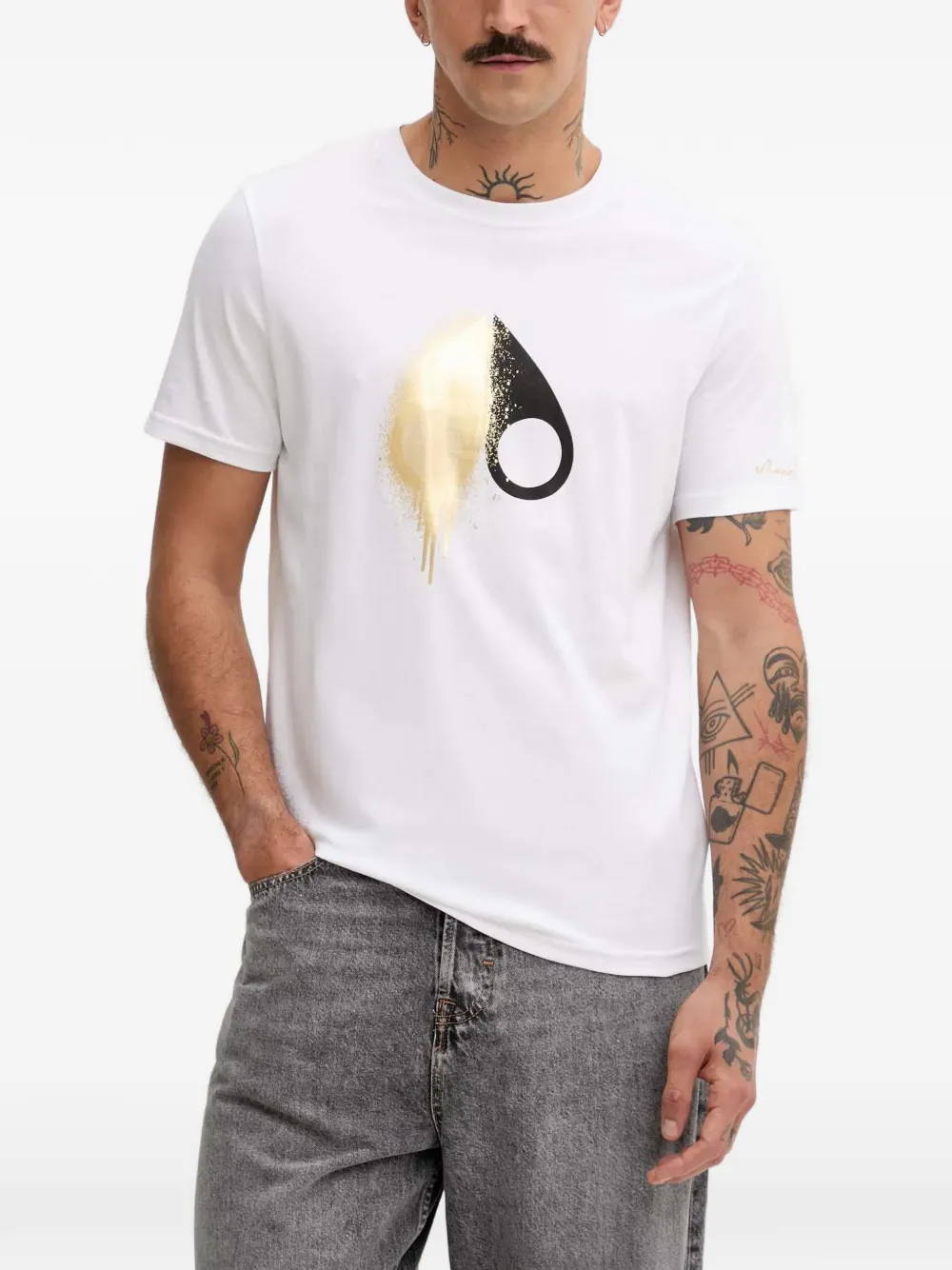 

Футболка с принтом в виде капли Moose Knuckles, белый