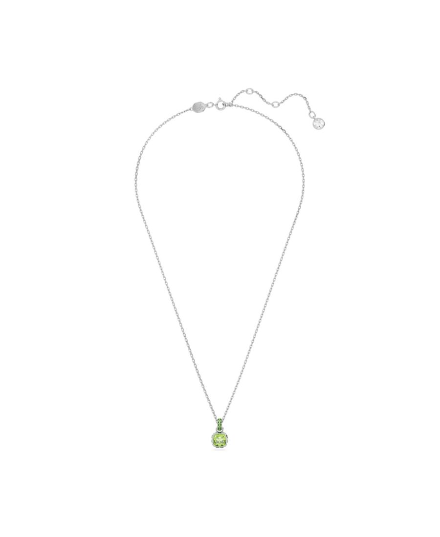 

Подвеска-колье с квадратным камнем-талисманом, покрытым родием, квадратной огранки, соответствующего цвету камня-талисмана Swarovski, August/Green