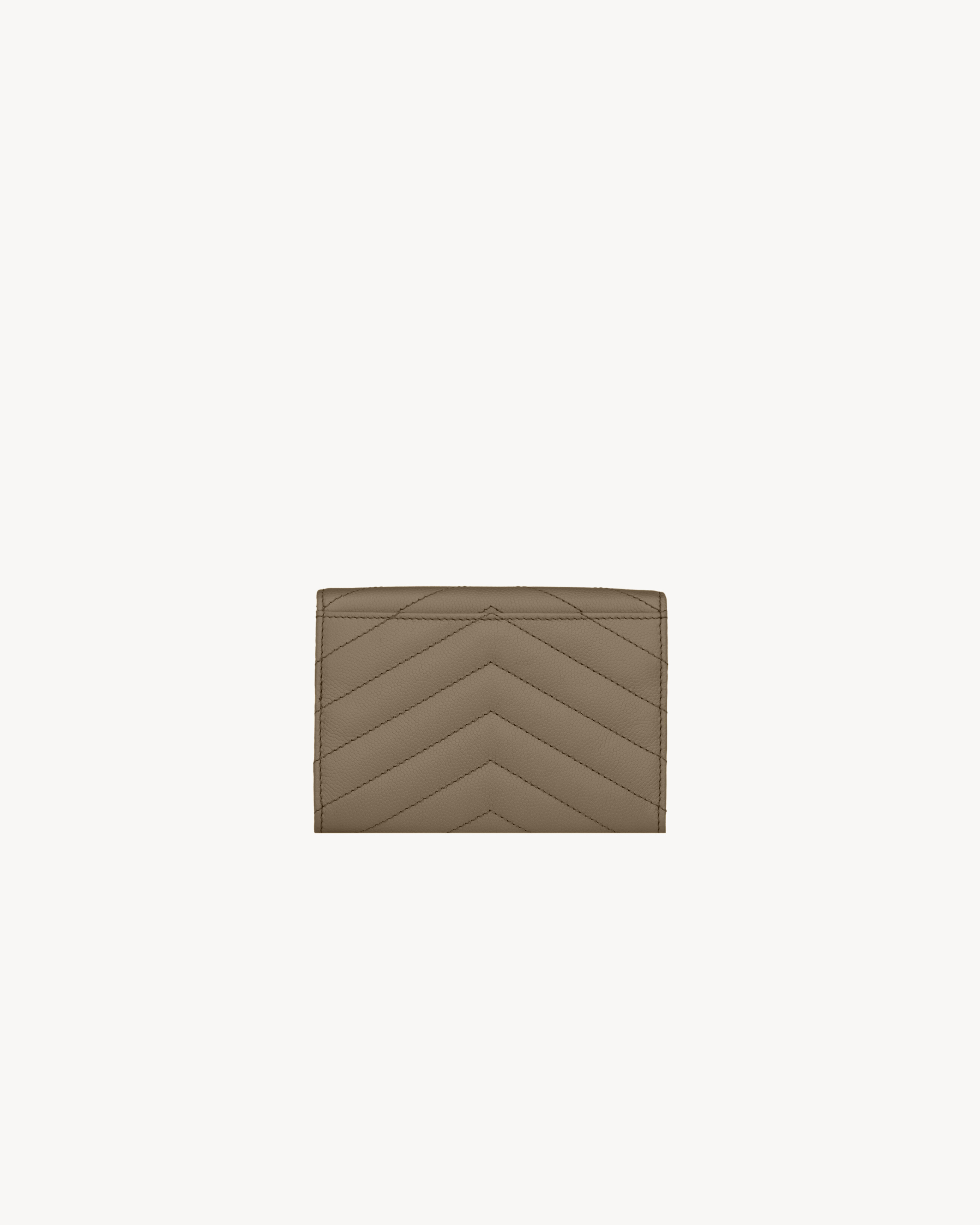 Кошелек CASSANDRE из кожи grain de poudre Saint Laurent, серый/серебряный — фото 2