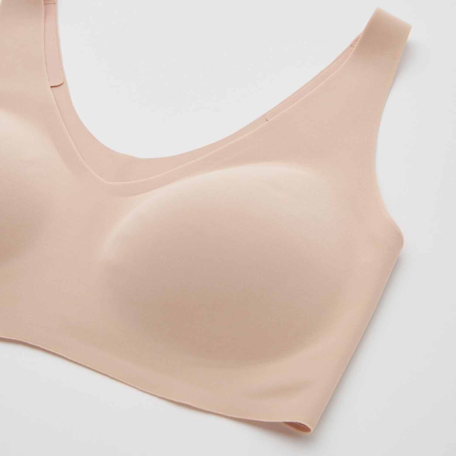 Бесшовный бюстгальтер UNIQLO Ultra Relax AIRism Fixed Cup, бежевый — фото 4