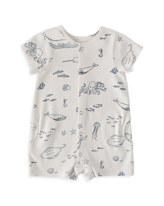 

Комбинезон Pehr Unisex Life Aquatic с короткими рукавами – для малышей, белый