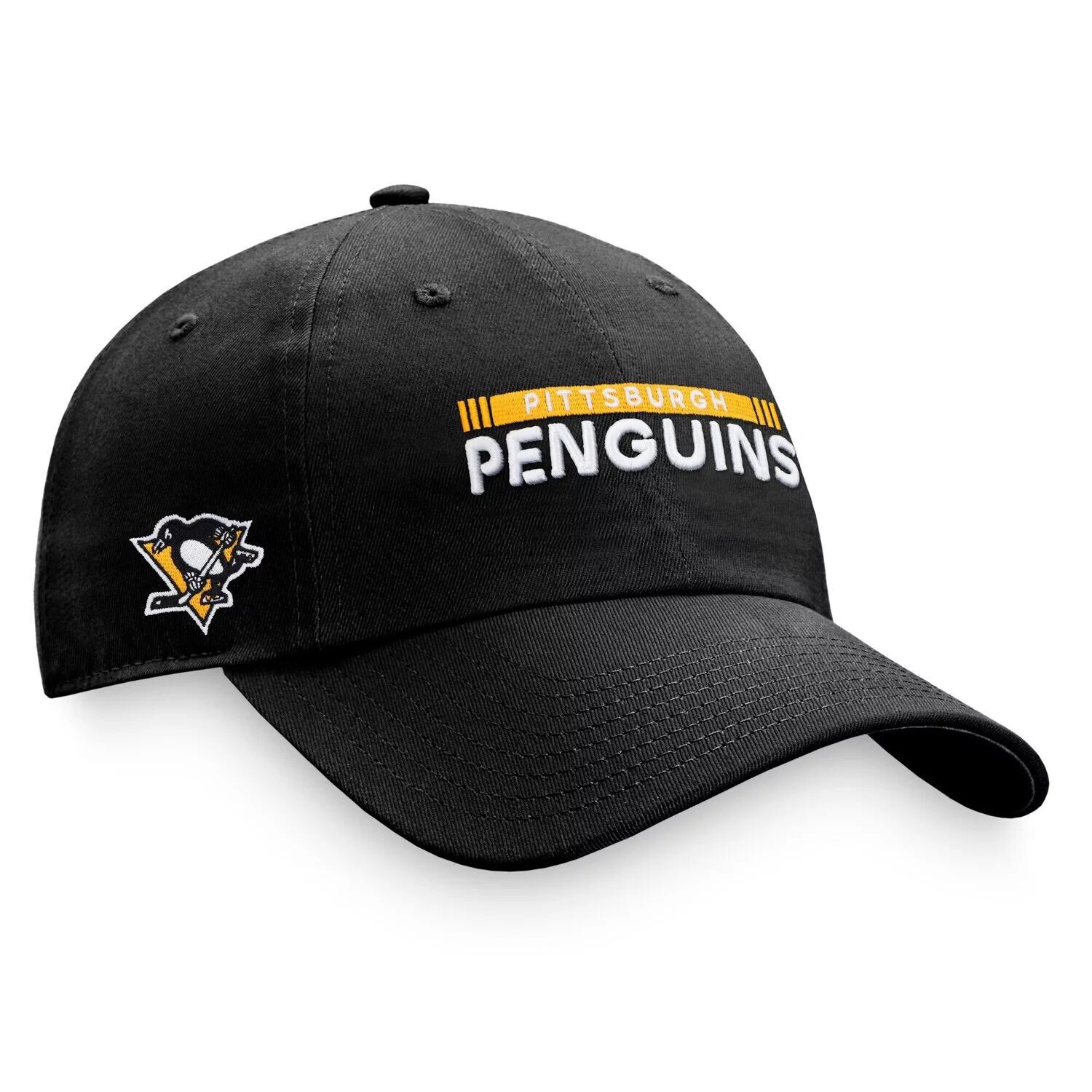

Мужская регулируемая кепка Fanatics черного цвета с логотипом Pittsburgh Penguins Authentic Pro Rink