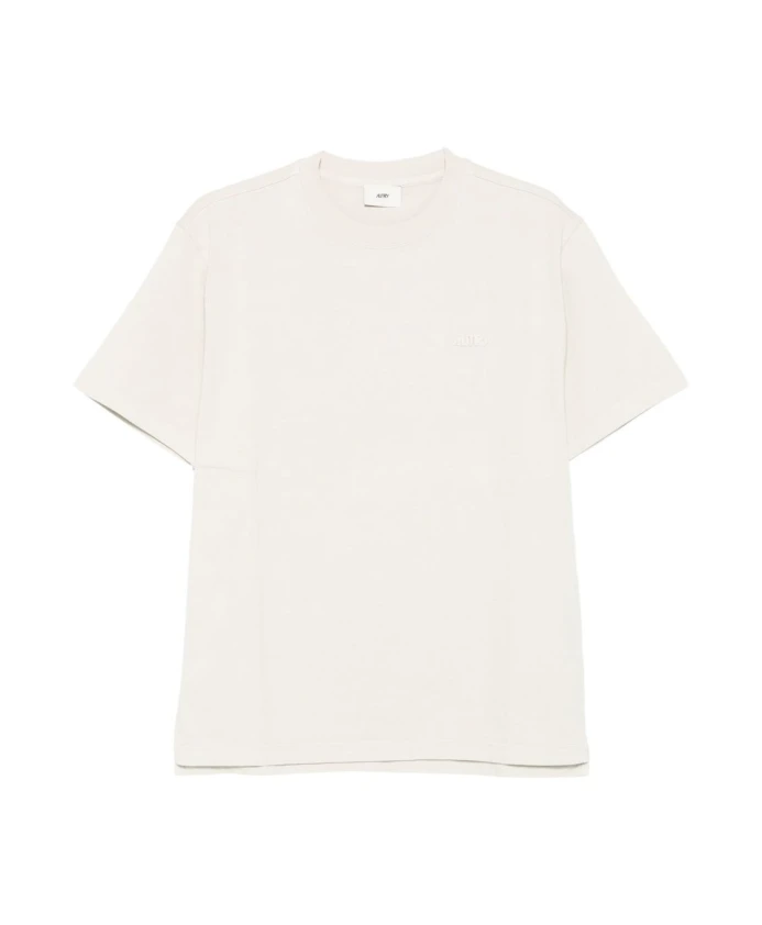 

Бежевая футболка с круглым вырезом и нашивкой с логотипом Autry, бежевый