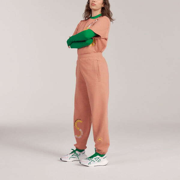 Спортивные штаны adidas x Stella Mccartney Crossover Logo Alphabet Printing Bundle Feet Sports Pants/Trousers/Joggers Orange, оранжевый — фото 4
