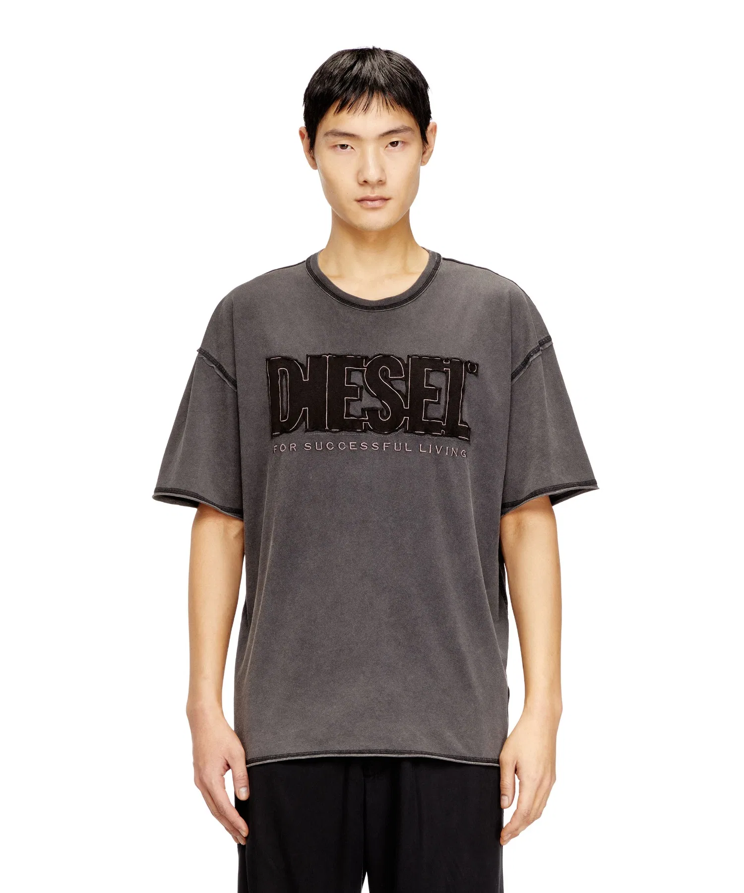 Мужская футболка Diesel T-RAWBOXT с логотипом чёрная