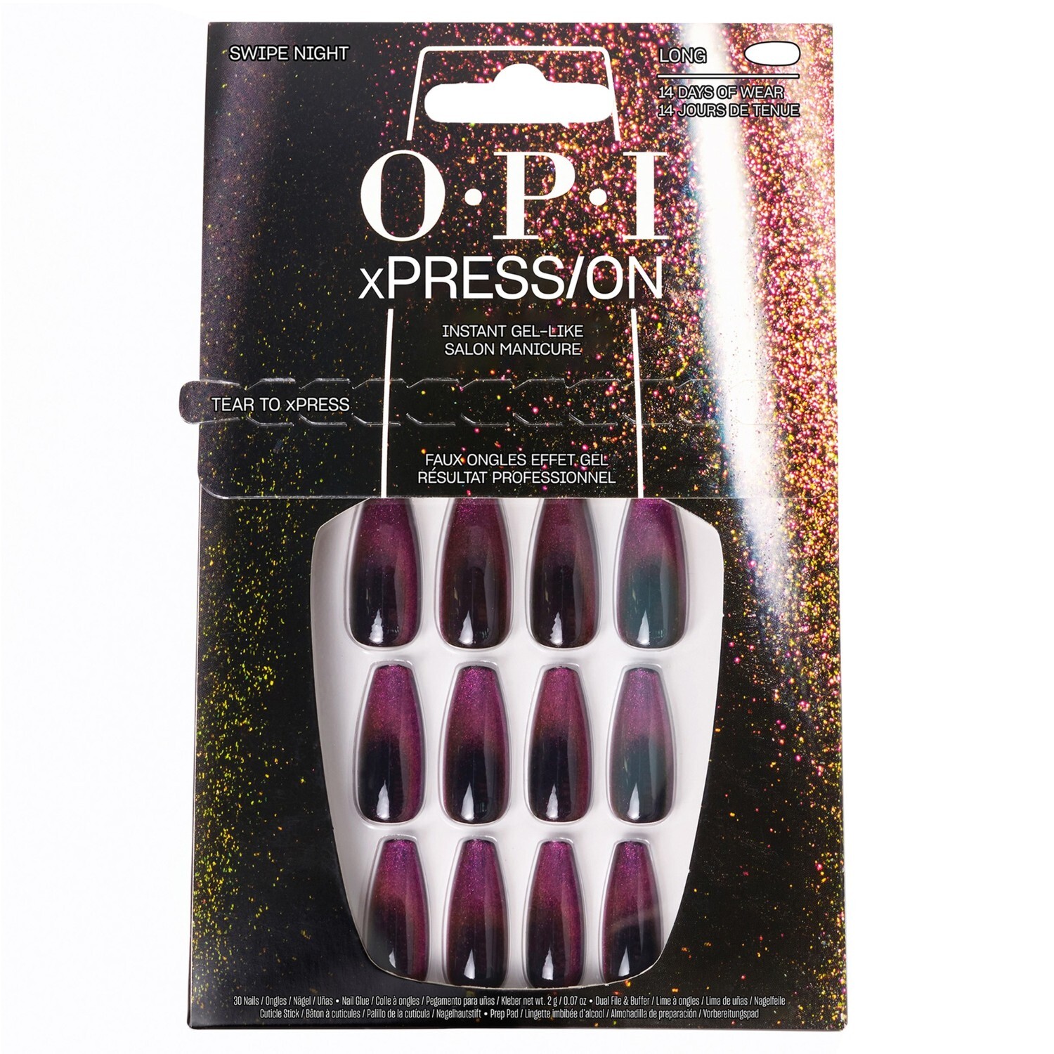 

Искусственные ногти xpress/on press-on nägel Opi, swipe night, количество 1 шт.